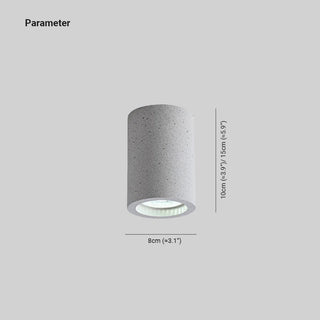 Arisha Plafonnier Cylindre Moderne, Ciment, Blanc/Gris Foncé/Gris Clair, Salon