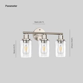 Silva Applique Murale Cylindrique Simple, Métal/Verre, Nickel, Salle de Bain