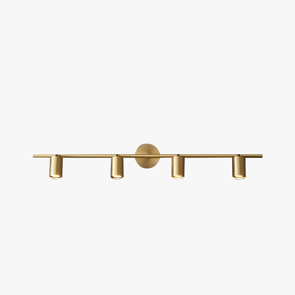 Arisha Applique Murale Cylindrique Minimaliste, Métal, Noir/Laiton, Salle de Bain