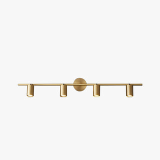 Arisha Applique Murale Cylindrique Minimaliste, Métal, Noir/Laiton, Salle de Bain