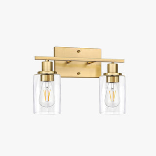 Silva Applique Murale Miroir Cylindrique Moderne, Verre/Métal, Noir/Or/Nickel, Chambre