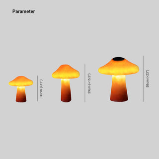 Ray Lampe Extérieure au sol Champignon Moderne, Résine, Orange, Cour