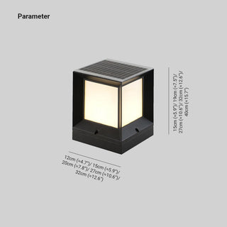 Ray Lampe Solaire de Poteau, Rectangle Simple, L 12/15/20/27/32CM
