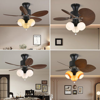 Plafonnier Ventilateur Liora Tropical en Verre