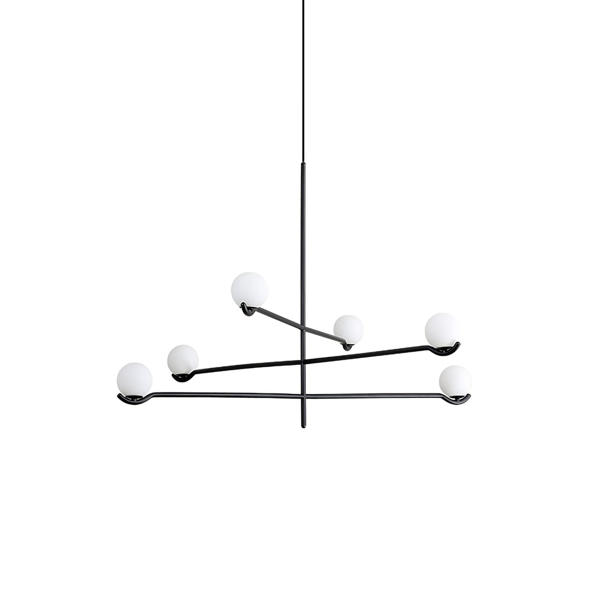 Noir Suspension Minimaliste en Verre