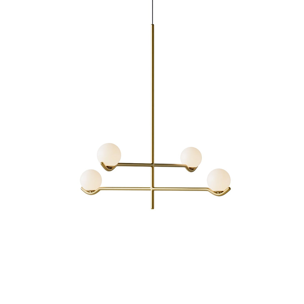 Noir Suspension Minimaliste en Verre