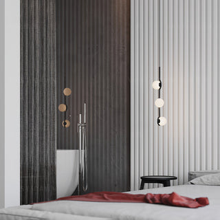 Noir Suspension Minimaliste en Verre