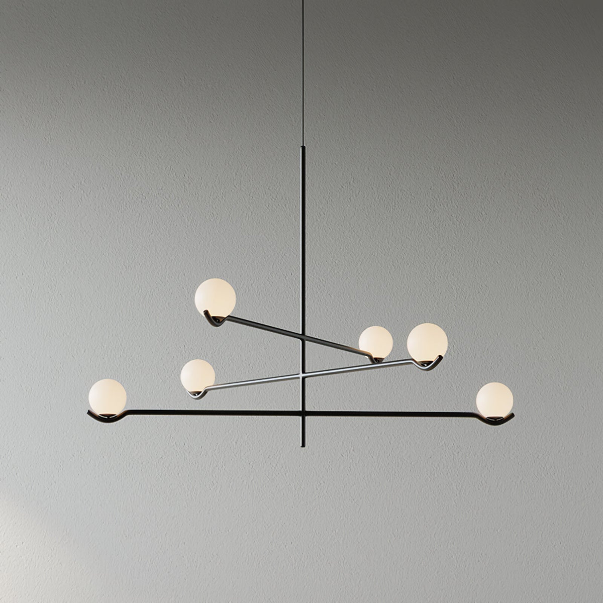 Noir Suspension Minimaliste en Verre