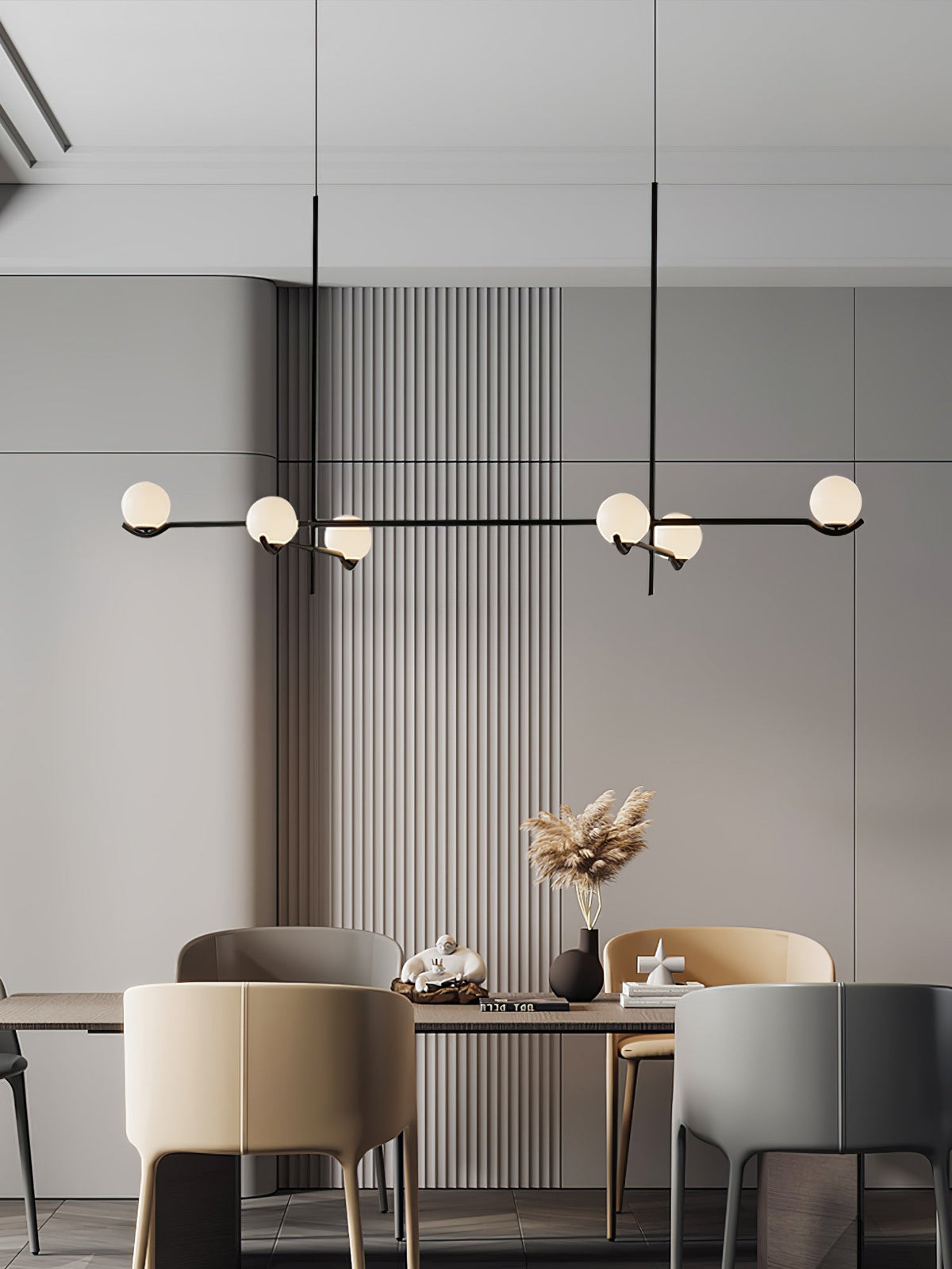 Noir Suspension Minimaliste en Verre