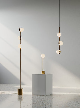 Noir Suspension Minimaliste en Verre