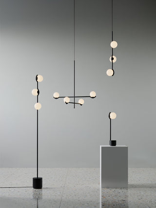 Noir Suspension Minimaliste en Verre