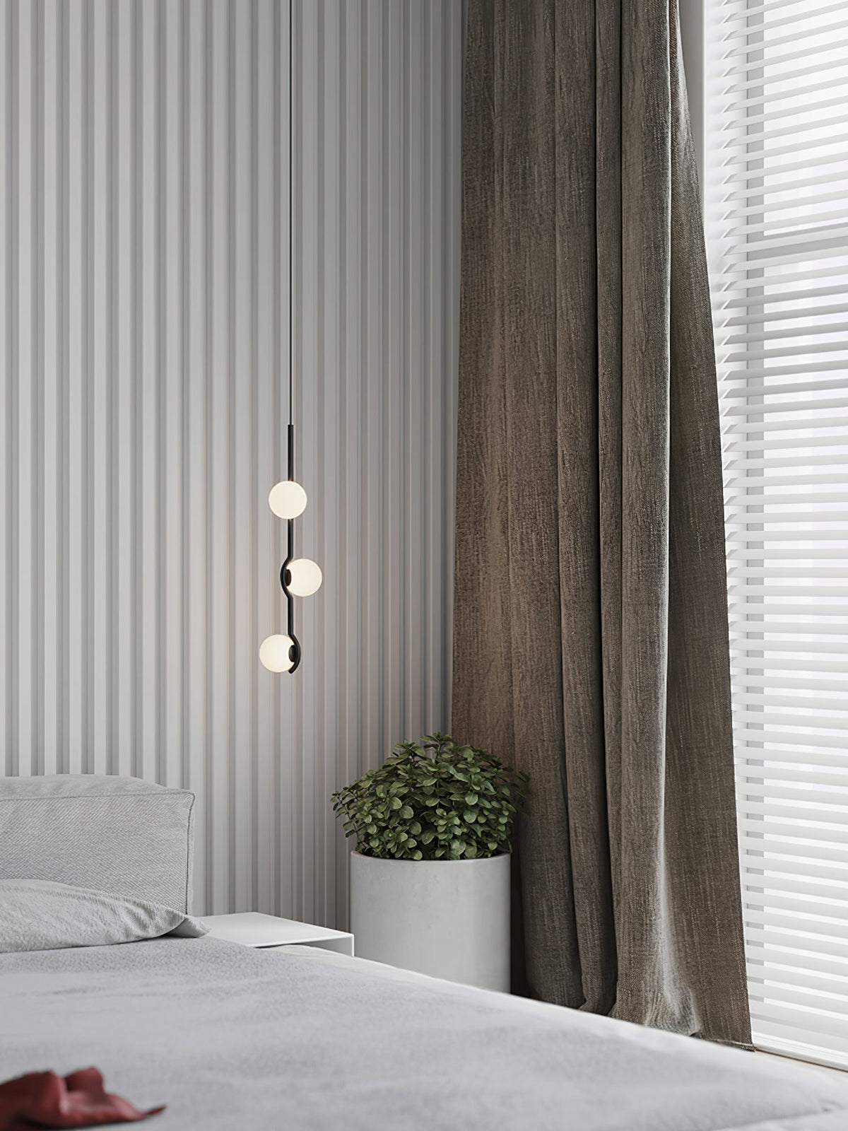 Noir Suspension Minimaliste en Verre