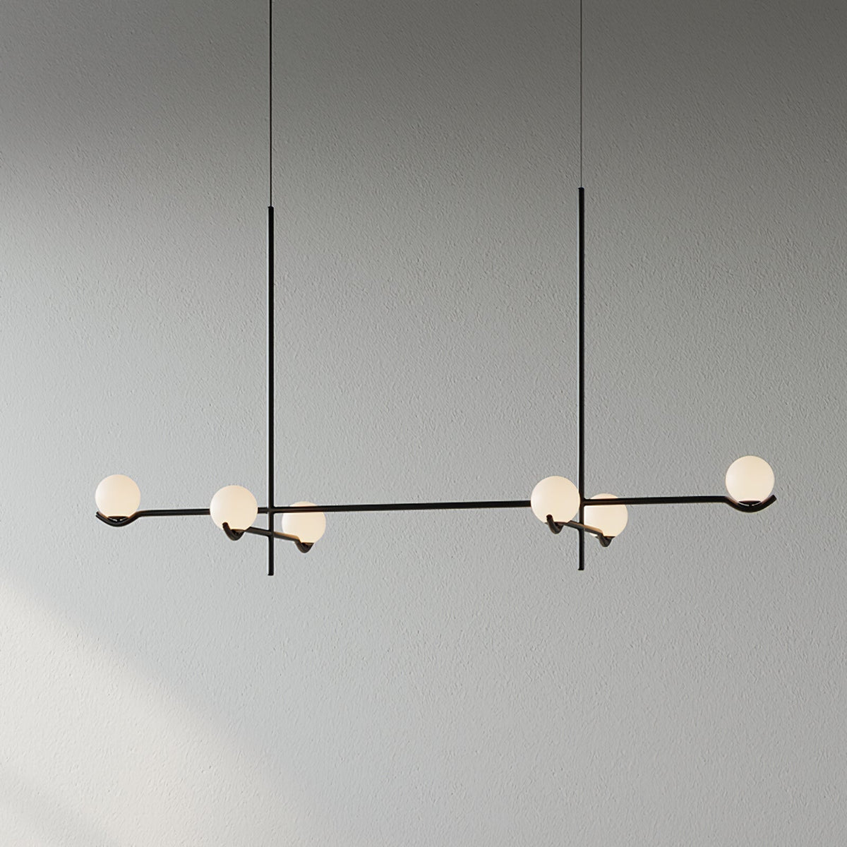 Noir Suspension Minimaliste en Verre