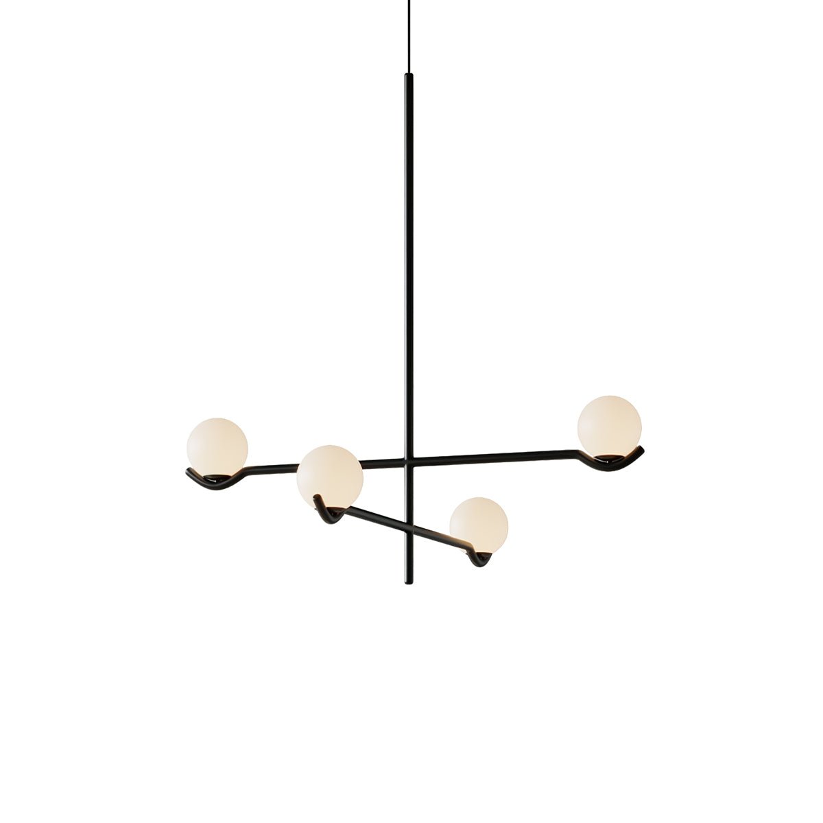 Noir Suspension Minimaliste en Verre