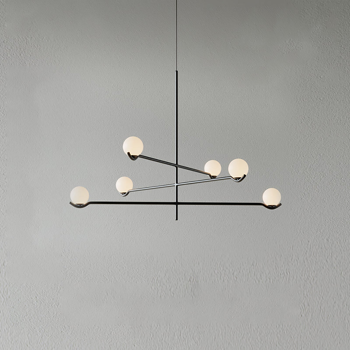Noir Suspension Minimaliste en Verre