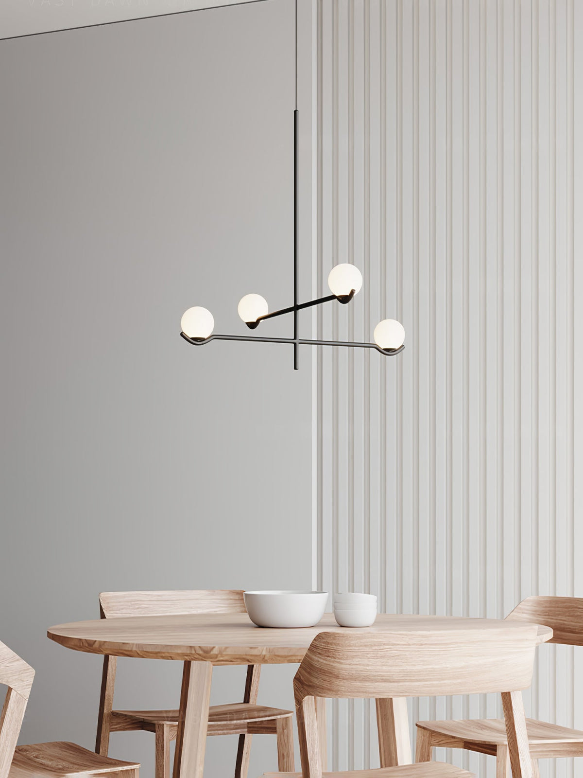 Noir Suspension Minimaliste en Verre