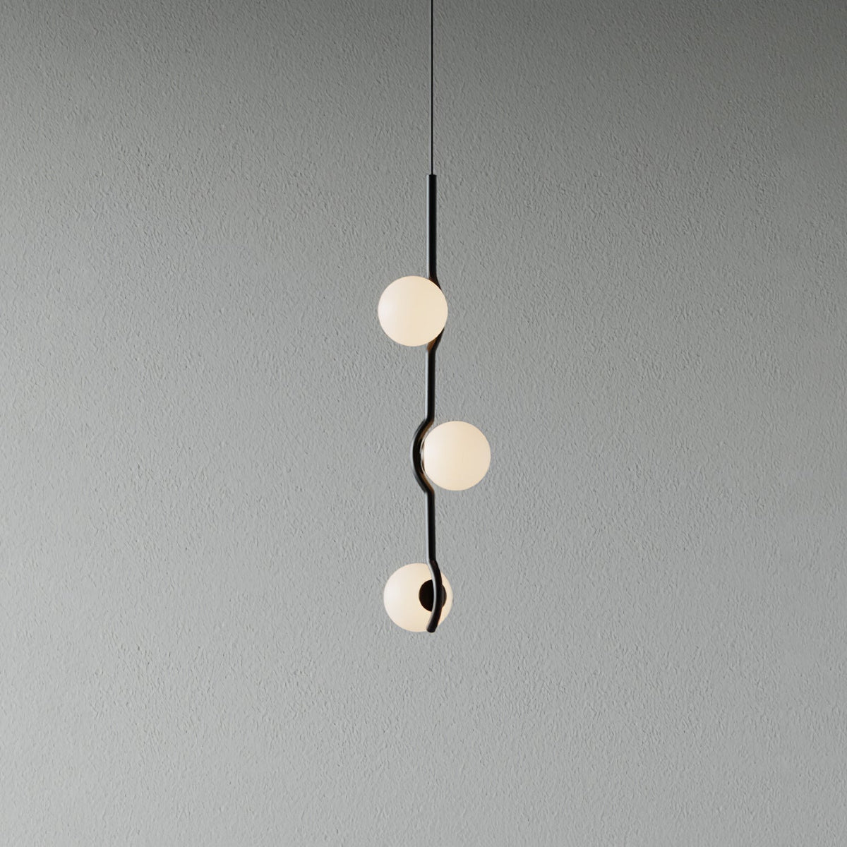 Noir Suspension Minimaliste en Verre