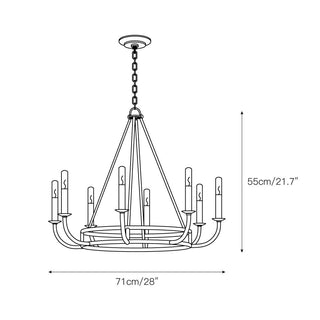 Xenuvyh Moderne Minimaliste Ancien Industriel Métal Lustre