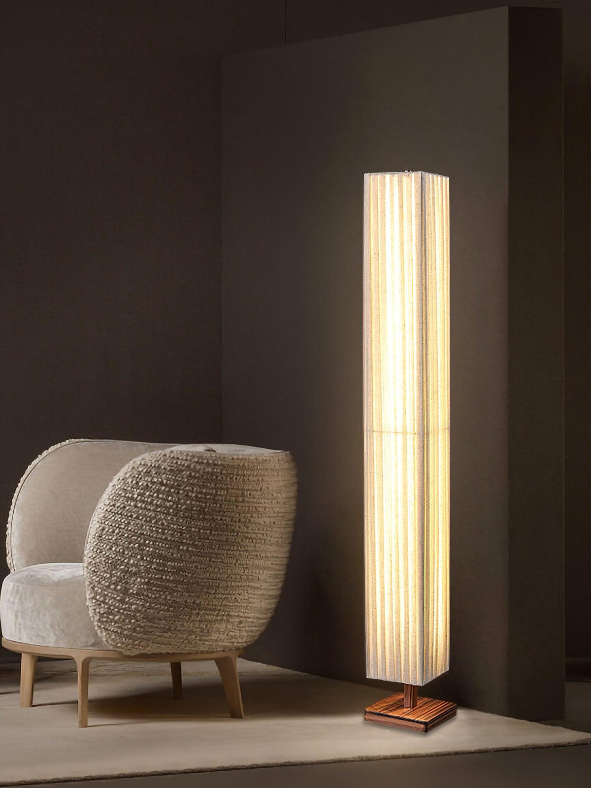 Vesolyre Lampadaire en Tissu Japandi