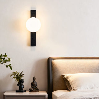 Zoshaira Applique Murale en Travertin Noir Globe