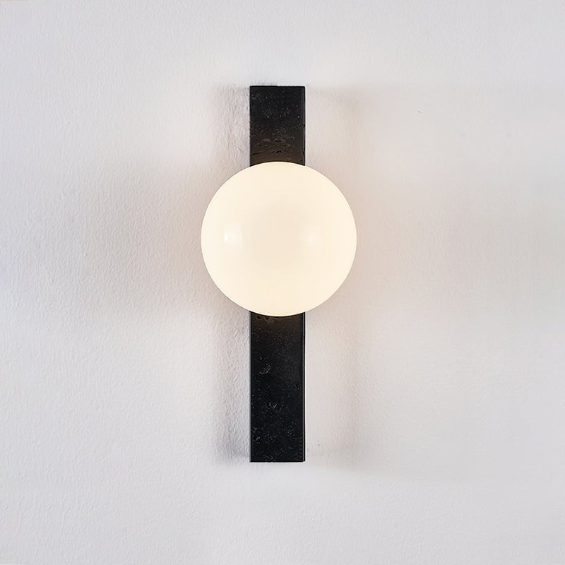 Zoshaira Applique Murale en Travertin Noir Globe