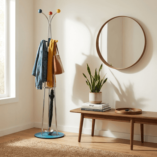 Ball Top Standing Coat Rack-Neutral Decor