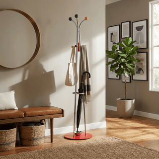 Ball Top Standing Coat Rack-Neutral Decor