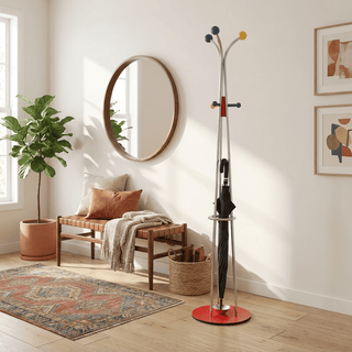 Ball Top Standing Coat Rack-Neutral Decor