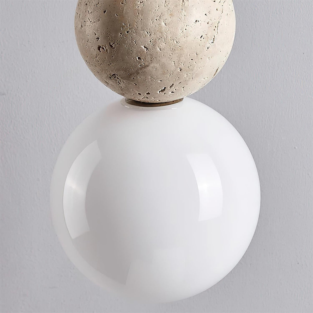 Giona Pendant Lamp Globe Travertine Wood Neutral-Neutral Decor