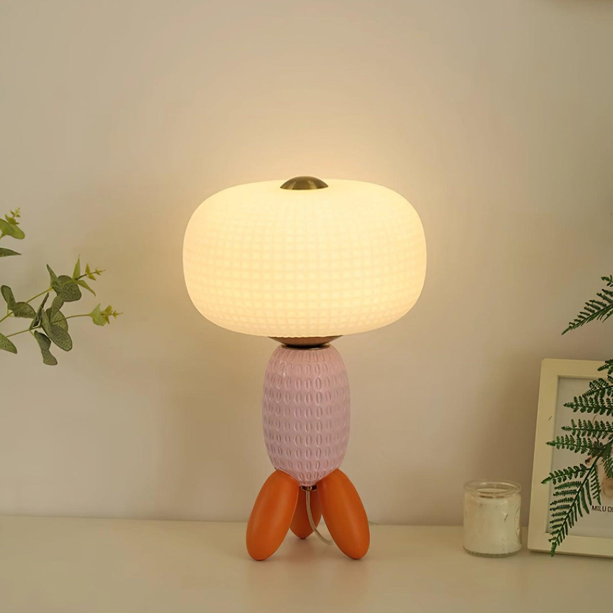 Abigail Modern Glass Table Lamp-Neutral Decor