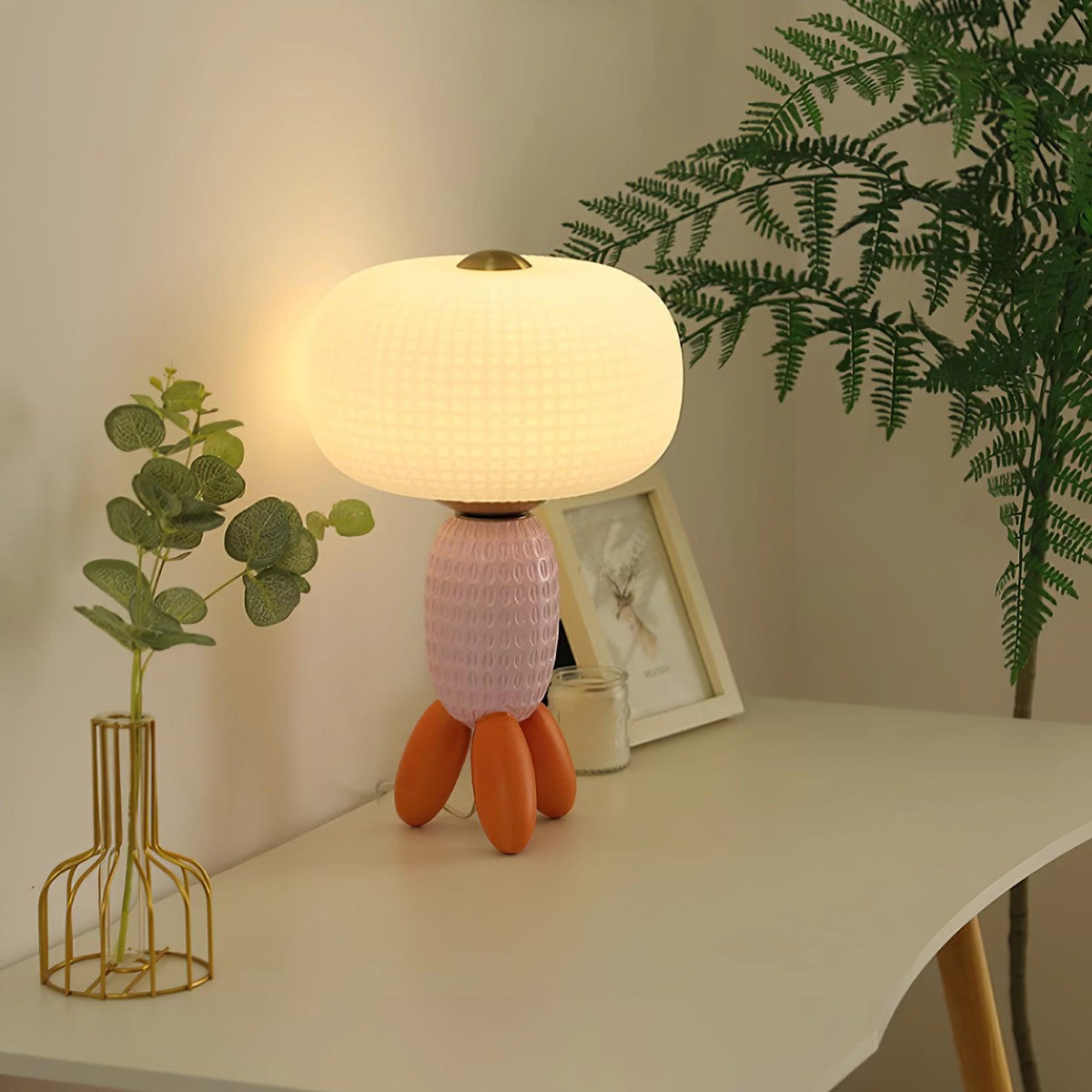 Abigail Modern Glass Table Lamp-Neutral Decor