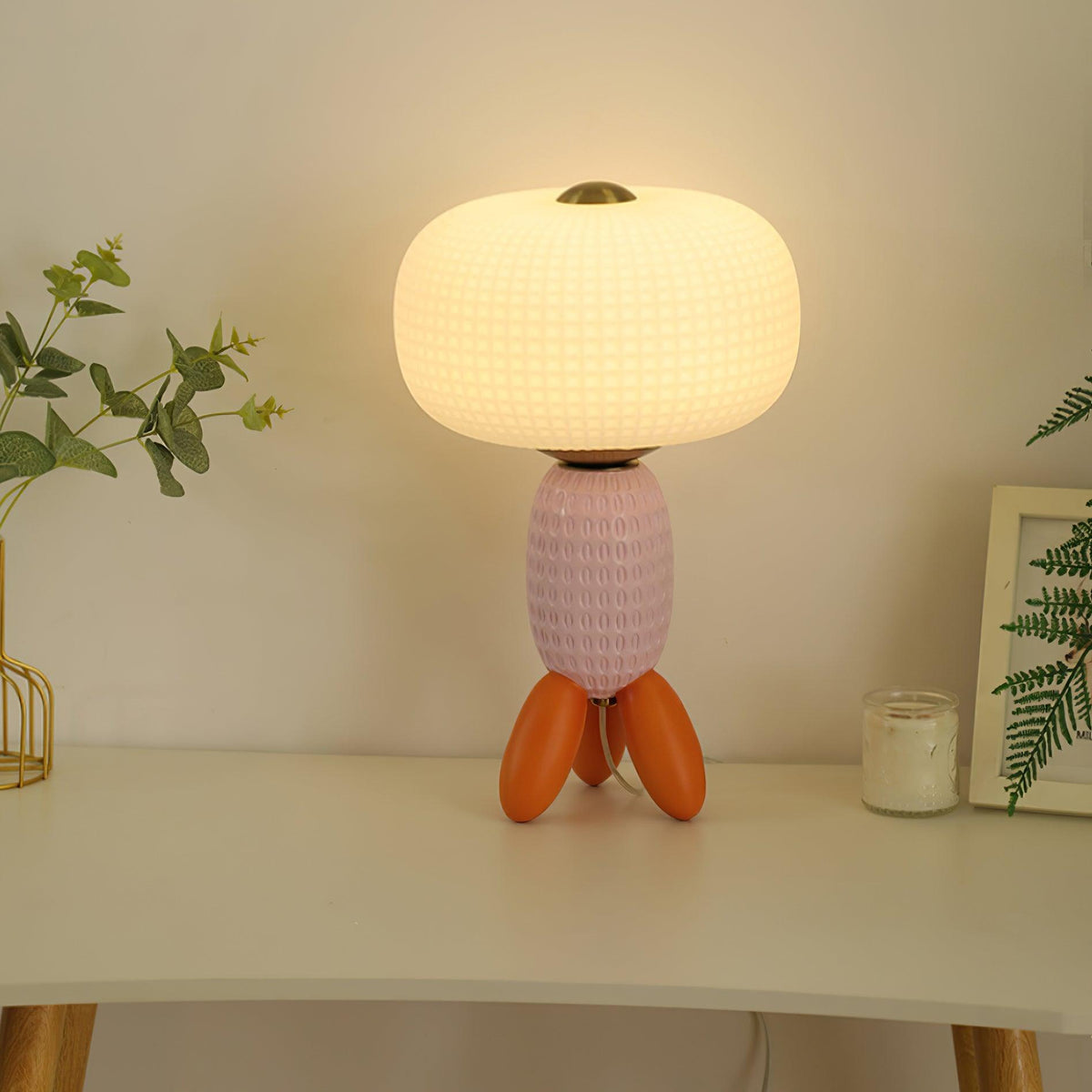 Abigail Modern Glass Table Lamp-Neutral Decor