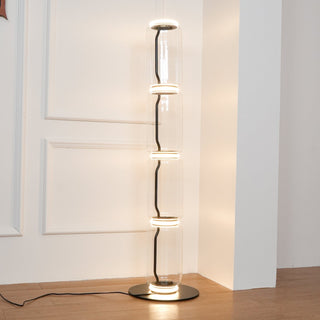 Cyrilys Lampadaire en Bambou Et Verre