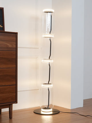 Cyrilys Lampadaire en Bambou Et Verre