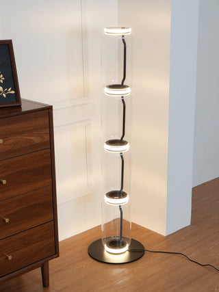 Cyrilys Lampadaire en Bambou Et Verre