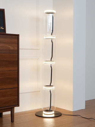 Cyrilys Lampadaire en Bambou Et Verre
