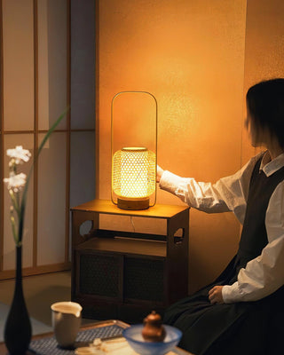Orbituse Lampe de Table en Bois Rétro