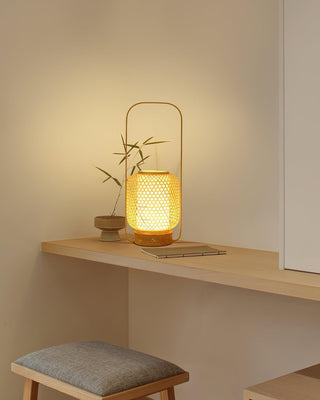 Orbituse Lampe de Table en Bois Rétro