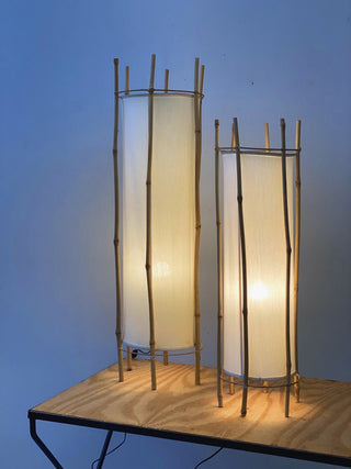 Bamboo Veil Lantern Floor Lamp-Neutral Decor