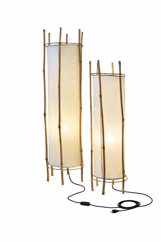 Bamboo Veil Lantern Floor Lamp-Neutral Decor