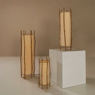 Bamboo Veil Lantern Floor Lamp-Neutral Decor