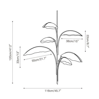 Rauduvyu Moderne Minimaliste Feuille Noir Métal Lustre