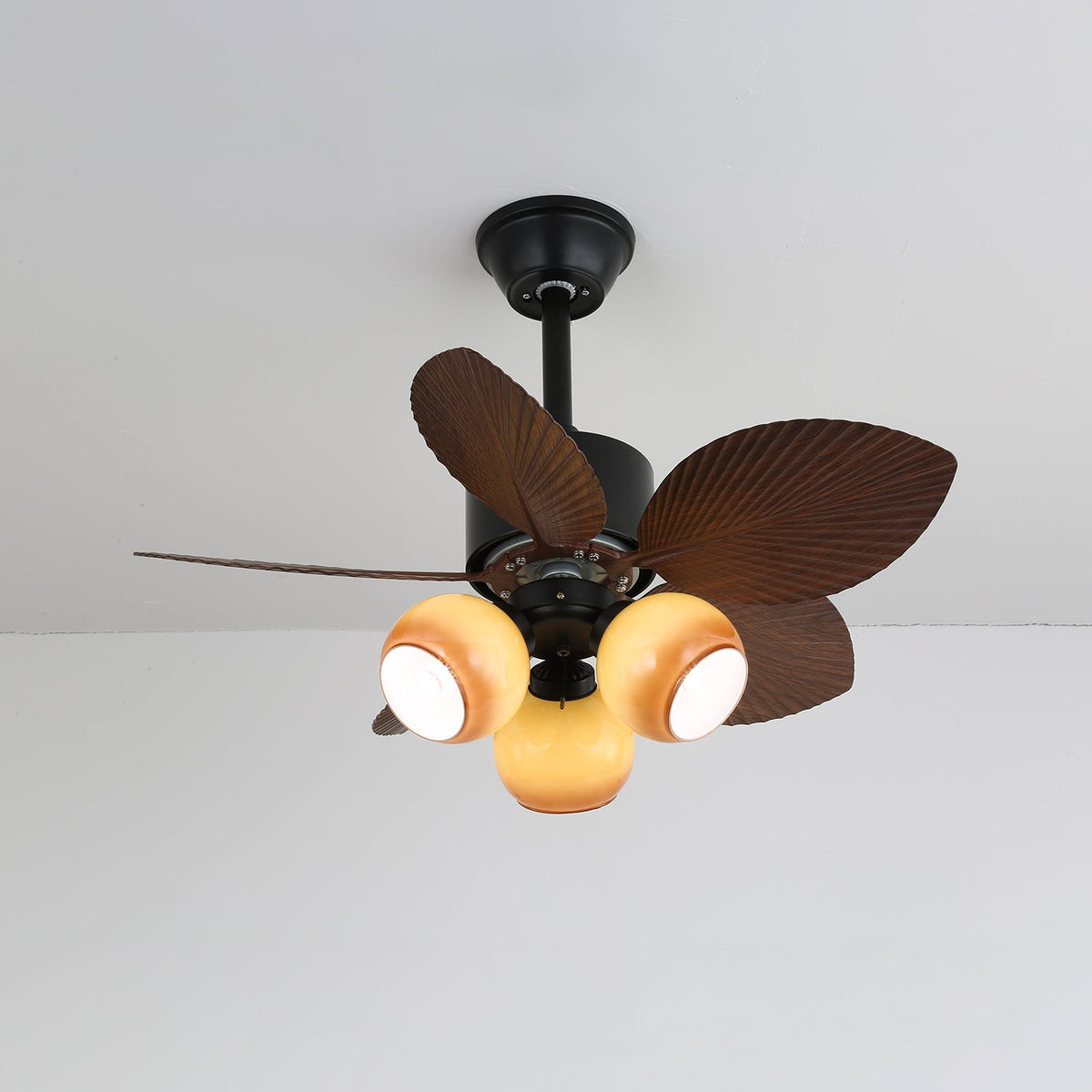 Celenina Ventilateur de Plafond avec Éclairage en Verre Tropical