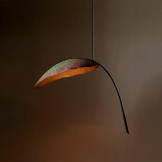 Rauduvyu Moderne Minimaliste Feuille Noir Métal Lustre