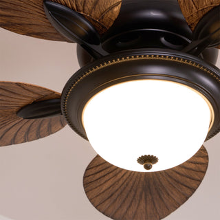Plafonnier ventilateur Virel en bois tropical