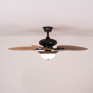 Plafonnier ventilateur Virel en bois tropical