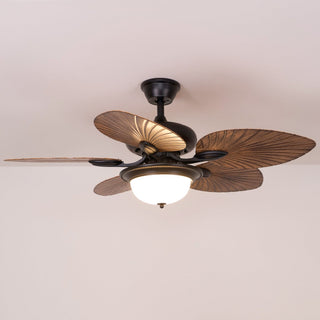Plafonnier ventilateur Virel en bois tropical