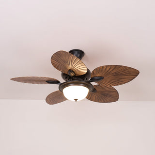 Plafonnier ventilateur Virel en bois tropical