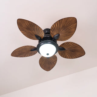 Plafonnier ventilateur Virel en bois tropical