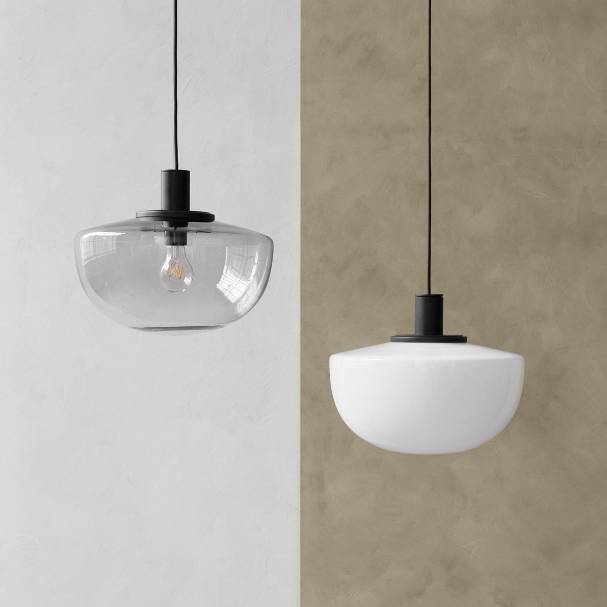 Pendant Lamp Glass Dome Metal Mount Minimalist Relax-Neutral Decor